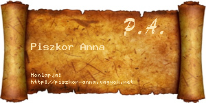 Piszkor Anna névjegykártya